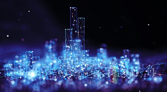 Digital city concepts. 3D render