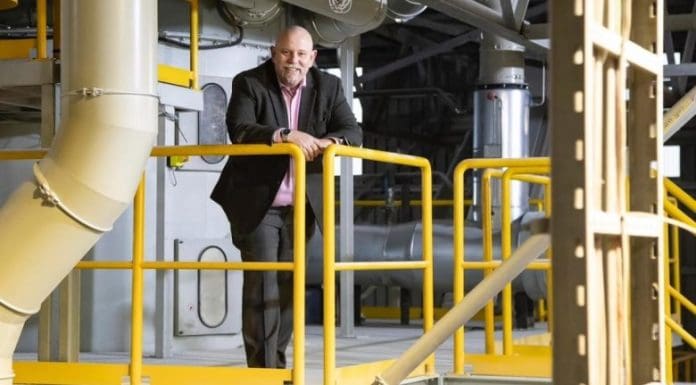Peter Moody, GAP Group CEO, at the site of the new insulation panel recycling plant
