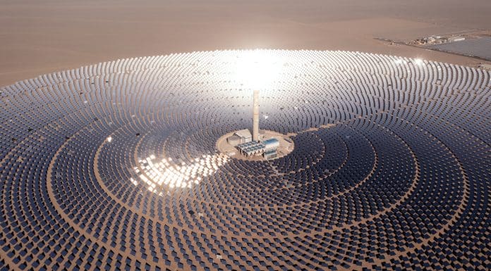 A solar and thermal Power Station in Dunhuang, China, reflective of the kind of technology in predicted UK net zero costs
