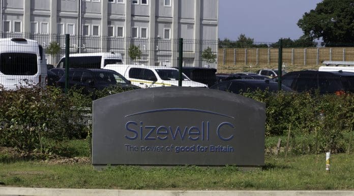 Sizewell, Suffolk, UK - 18th June 2025: The entrance to the Sizewell C nuclear power station in Suffolk, UK
