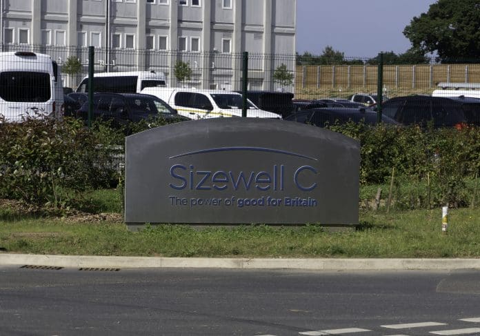 Sizewell, Suffolk, UK - 18th June 2025: The entrance to the Sizewell C nuclear power station in Suffolk, UK