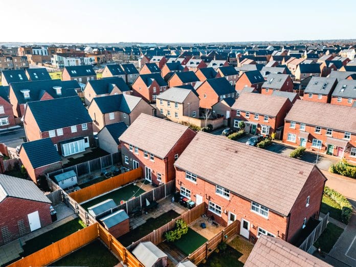 Aerial shots of the town in England, UK Figures released today by the NHBC show 115,350 new homes were registered to be built in 2025, up 11% on 2024 (103,669)