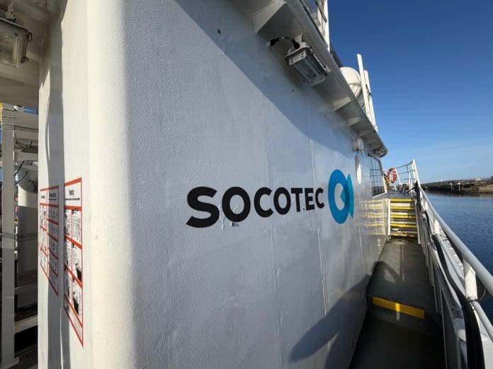 Leading coastal survey company expands with new English base One of SOCOTEC's ships used in coastal surveys