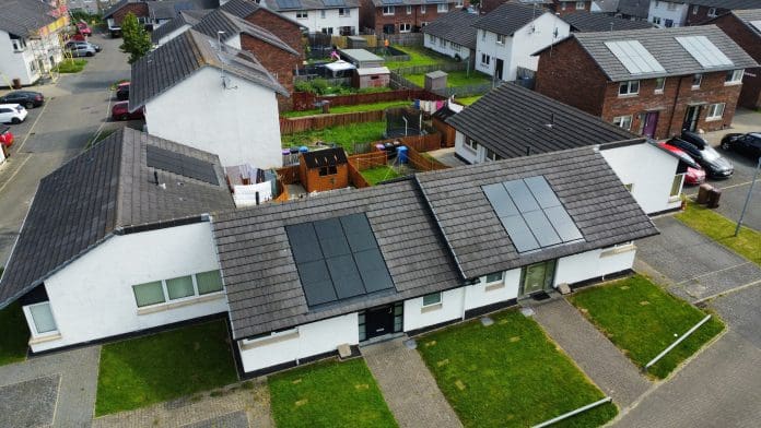 1153-Solar-Social Housing – North Ayrshire Council-Marley Contract Services (1) The winning solar project from the 2025 Roofing Awards completed by Marley Contract Services, an example of “exemplary” rooftop solar