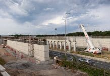 HS2 twin box to be installed over M42 The M42 twin box before the roof has been installed