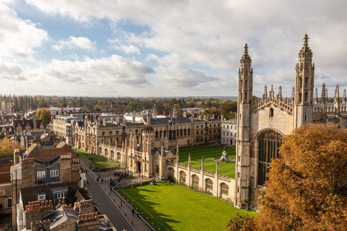 Aerial view of King's College with east chapel facade and Front Court The Cambridge East land acquisition will bring over 10,000 new homes