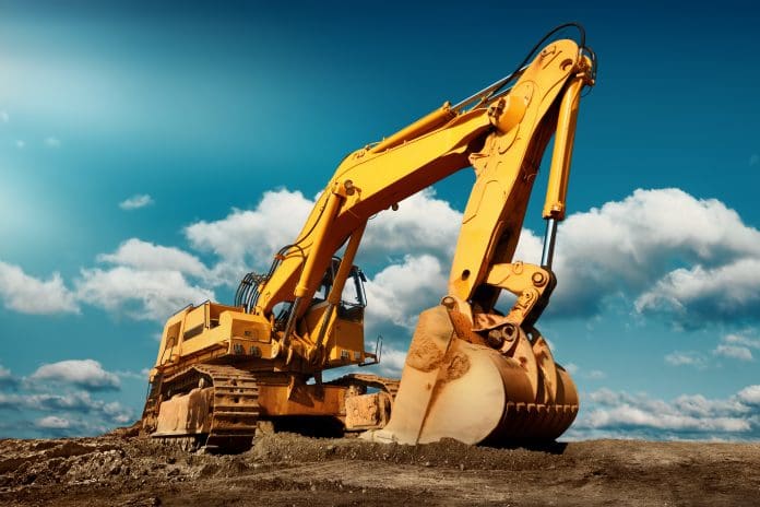Large excavator on a sunny day LiuGong say that electric vehicles should be exempt from the Chinese excavator tariff