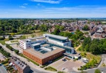 Fragmented funding is failing public sector one year on from PSDS cancellation Aerial photo of the Pontefract Hospital located in the village of Pontefract in Wakefield in the UK on a sunny summers day showing the Hospital and grounds with a blue sky and white clouds in the sky