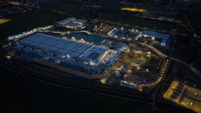 Data center under construction at Waltham Cross, England. Demand-flexible data centres are the way to improve performance and sustainability