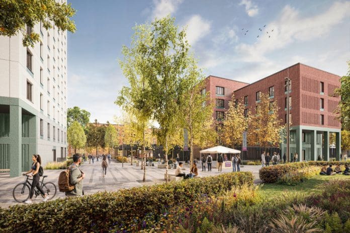 UoM Fallowfield 1 Rendition of the Passivhaus student accommodation
