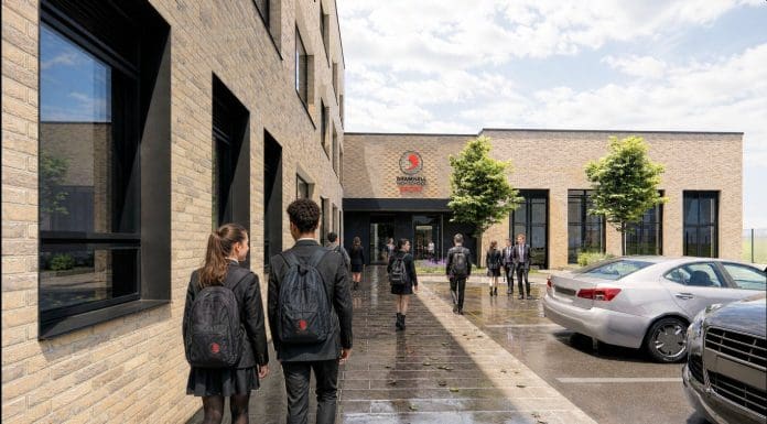 Mockup of the Bramhall High School community entrance