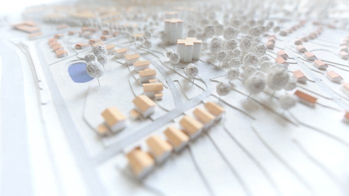 Turning Britain’s new towns vision into a reality 3d architectural model study of a town