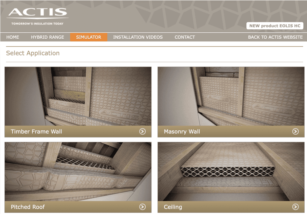 Actis is developing its popular U-value simulator to offer even more help to builders, specifiers and contractors wanting to select the most appropriate insulation products for their projects