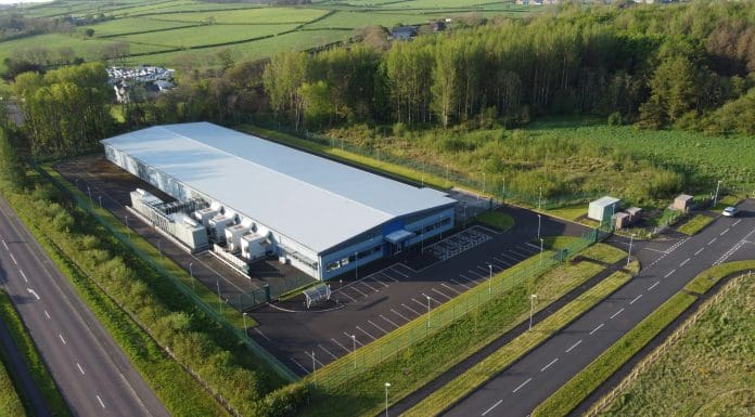 Aerial shot of a data centre