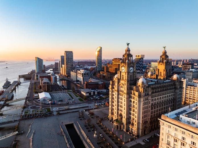 Liverpool cityscape showing the royal liver building at sunset The Homes England Liverpool Place Delivery Agreement will help boost housebuilding and regeneration